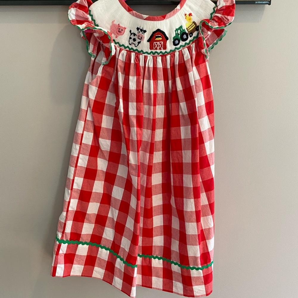 Smocked farm dress